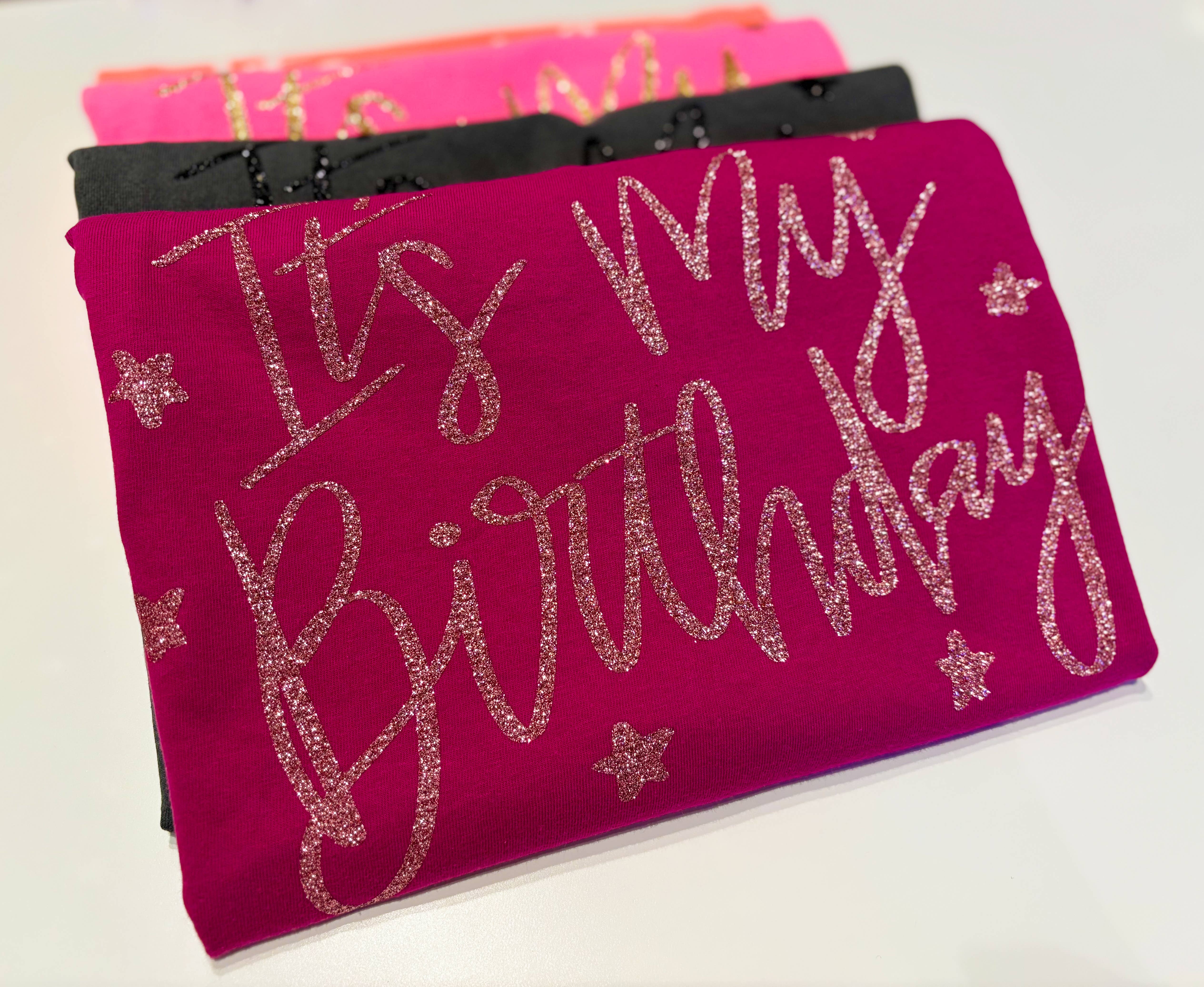 Graphic Tees & Co. - Wholesale Screen Printed T-Shirt - Women's - It's My Birthday Glitter Tee | Birthday Gift3