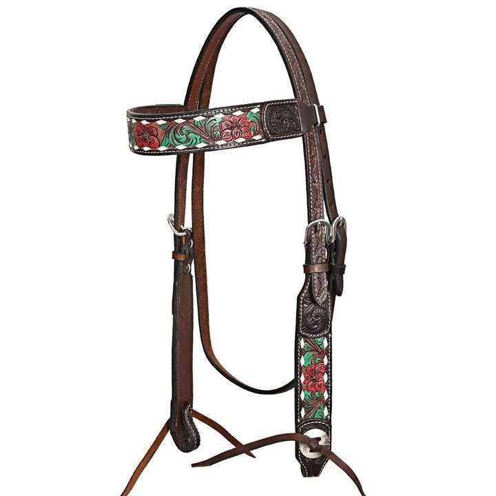 HILASON Western Horse Headstall Breast Collar Leather Brown | Tack Set for Horses for wholesale by HILASON