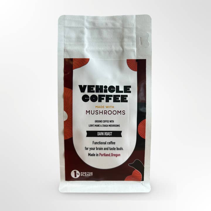 Vehicle Coffee - Lions Mane & Chaga - Dark Roast 3 oz for wholesale by Vehicle Chocolates