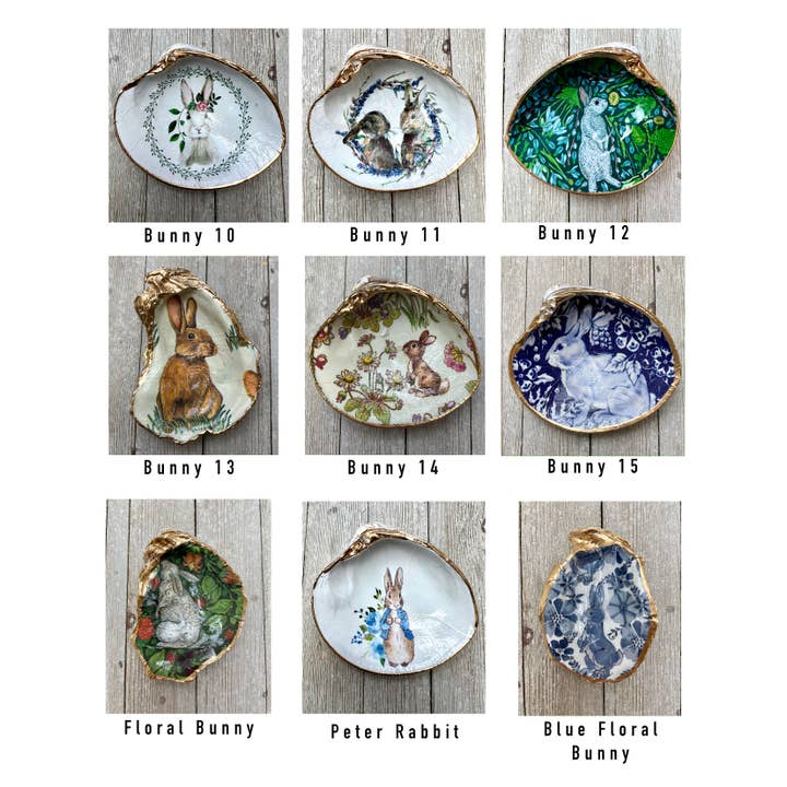 Ten Twenty Six Designs - Wholesale Jewelry Dish - Decoupage Spring Shells- Easter, Valentine's, St. Patrick's5