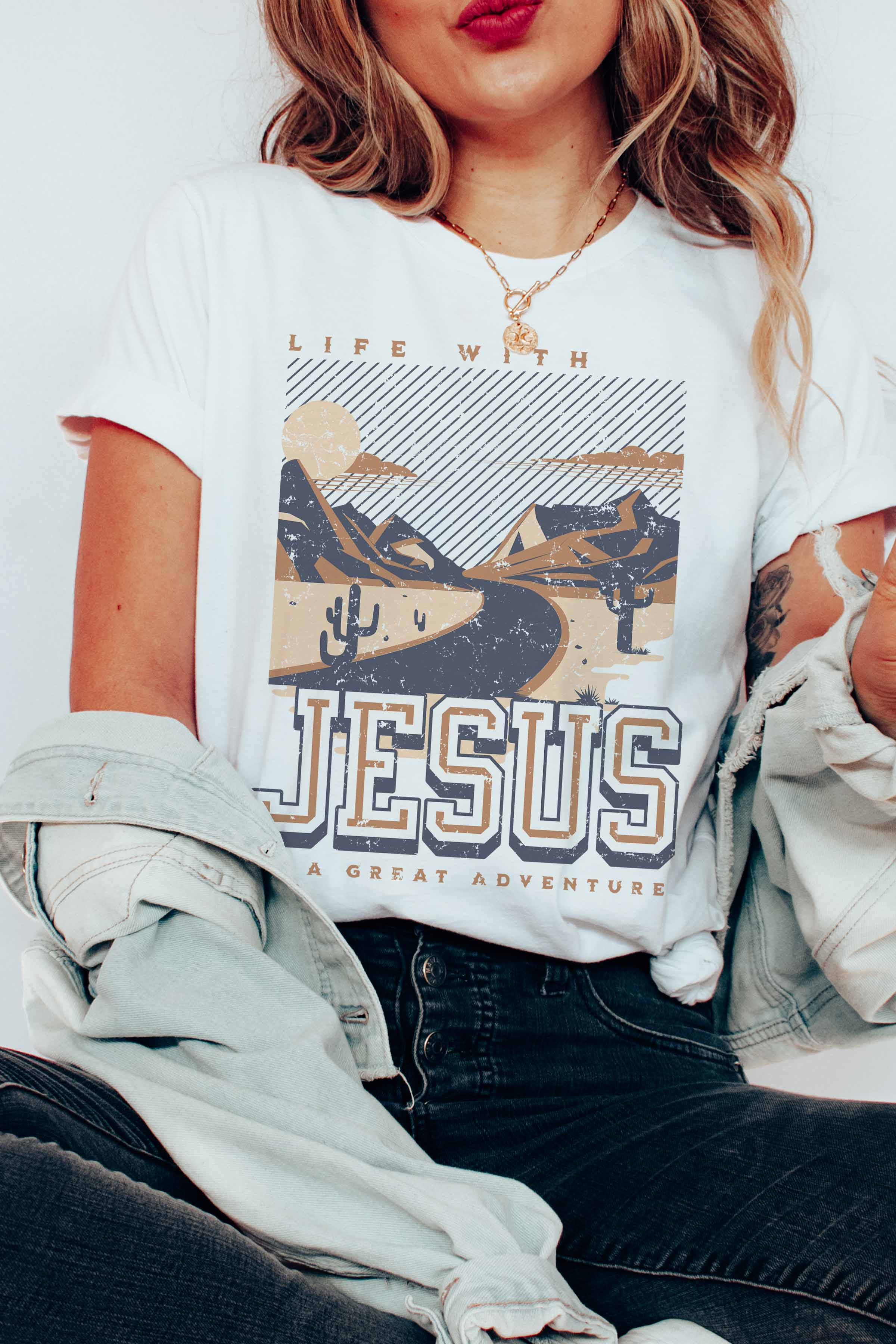 GOOD DAY STREET - Wholesale Screen Printed T-Shirt - Women's - [G1525X-TS] -JESUS GRAPHIC TEE4