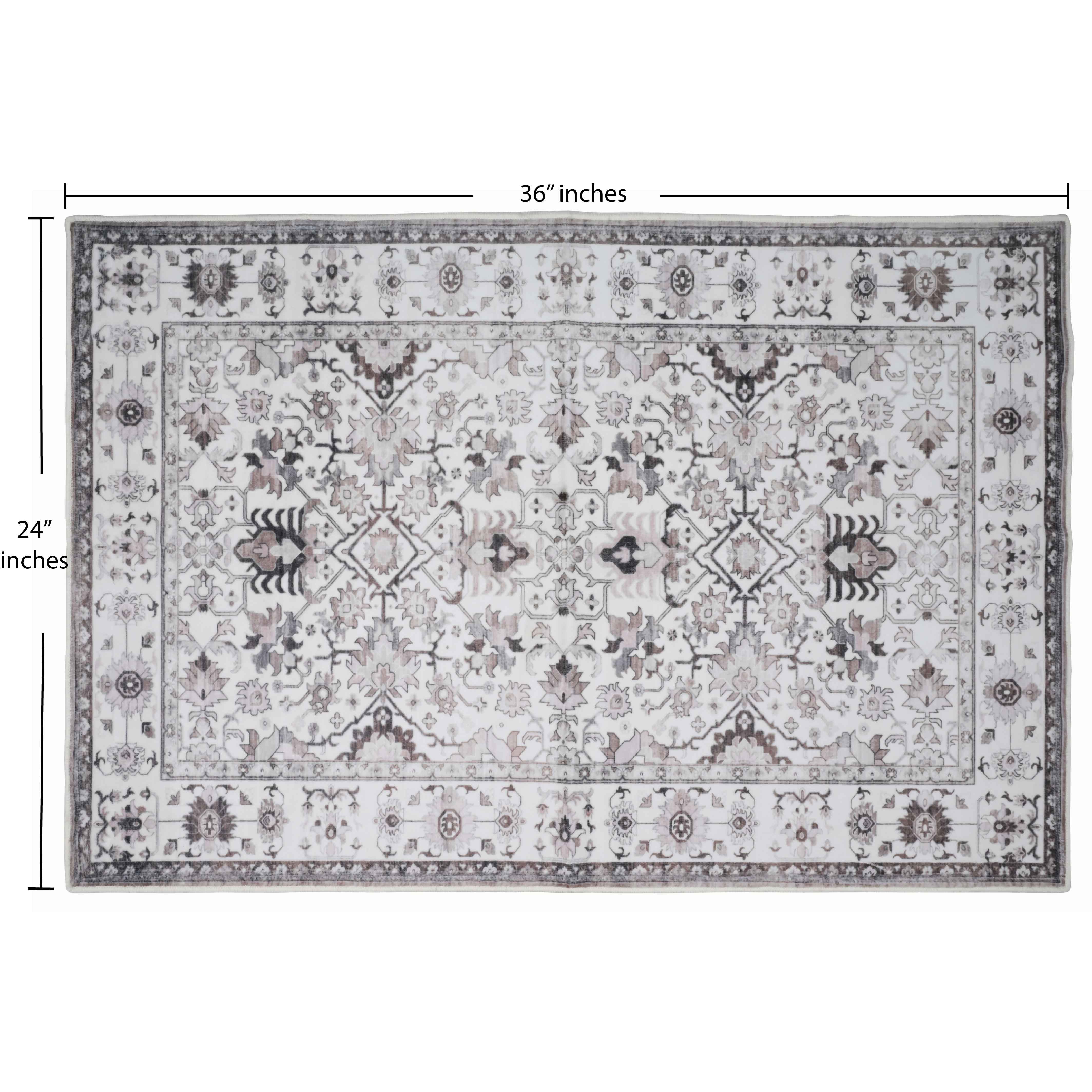 Bed Bath Fashions - Wholesale Area Rug - Bibb Home Washable Flannel Printed Accent Rug with Latex Bac8