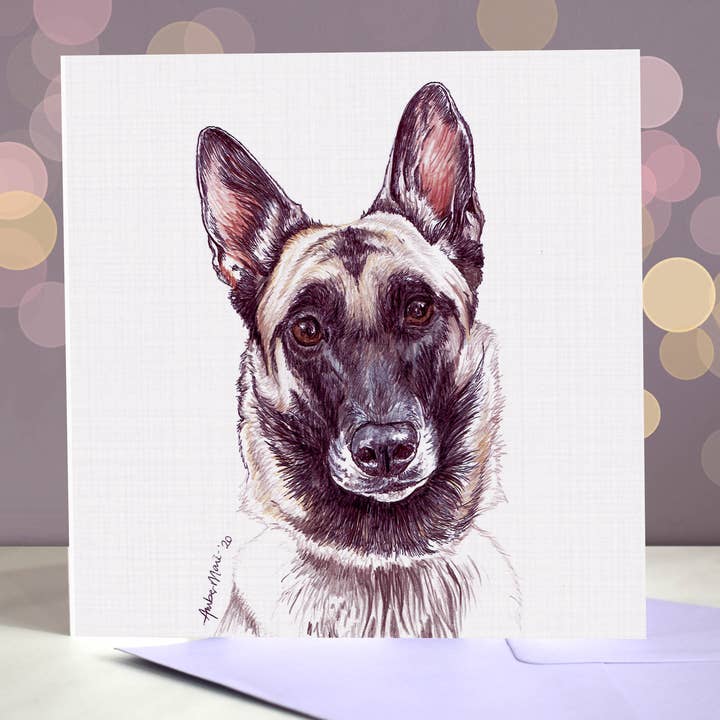 Carte de vœux Belge Malinois Most Pupular pour la vente par Amber Marie Studio