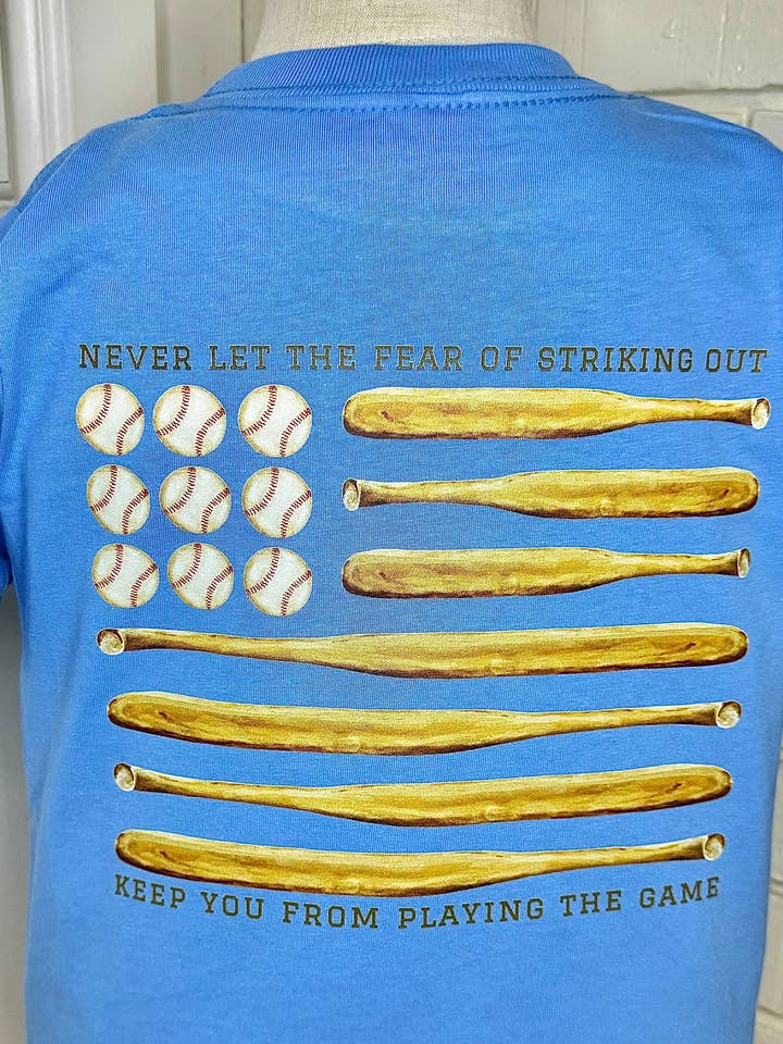 Two Brothers Tailoring Co. – wholesale Screen-printed t-shirt – Kids – Never Fear Baseball Tee