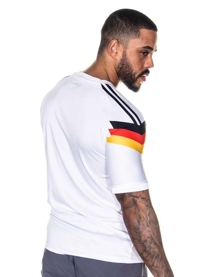 REMOVED BRAND - Venta al por mayor Camiseta - Hombre - Camiseta de fútbol retro de Alemania Occidental Italia 1990