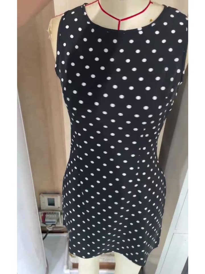 Black Backless polka dot sleeveless dress for wholesale on Faire5
