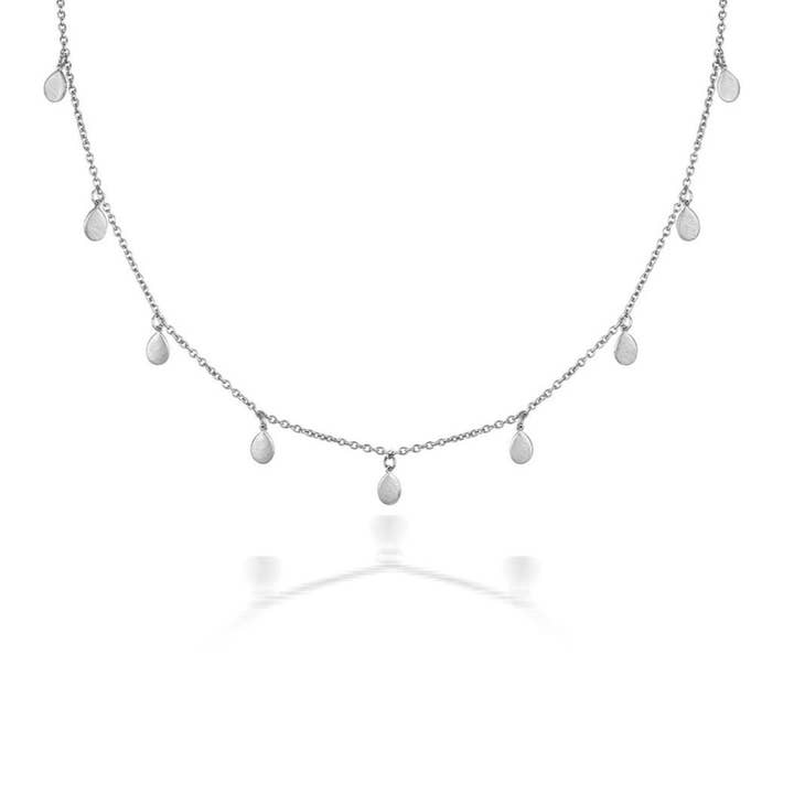 Apple Nine Pip Necklace, Silver for wholesale by Little By Little Jewellery