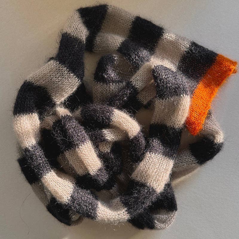 alberalkirk - Wholesale Scarf - Women's - Mohair Blend Long Loop Scarf Striped Pattern  M5A0820