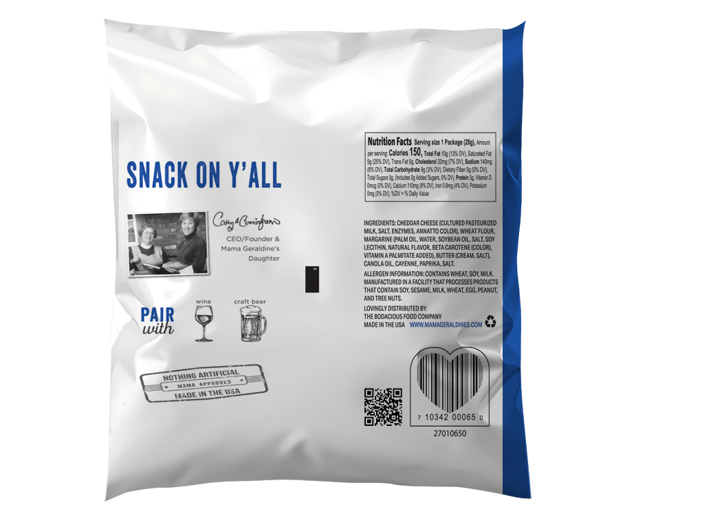 Mama Geraldine's - Wholesale Cheese Straws - 1oz. Aged Cheddar (Traditional) Cheese Straw Caddies2