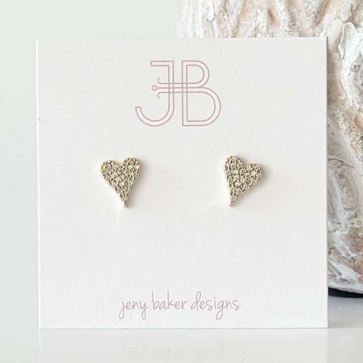Jeny Baker Designs - Wholesale Stud/Post Earrings - Broadway Heart Studs0