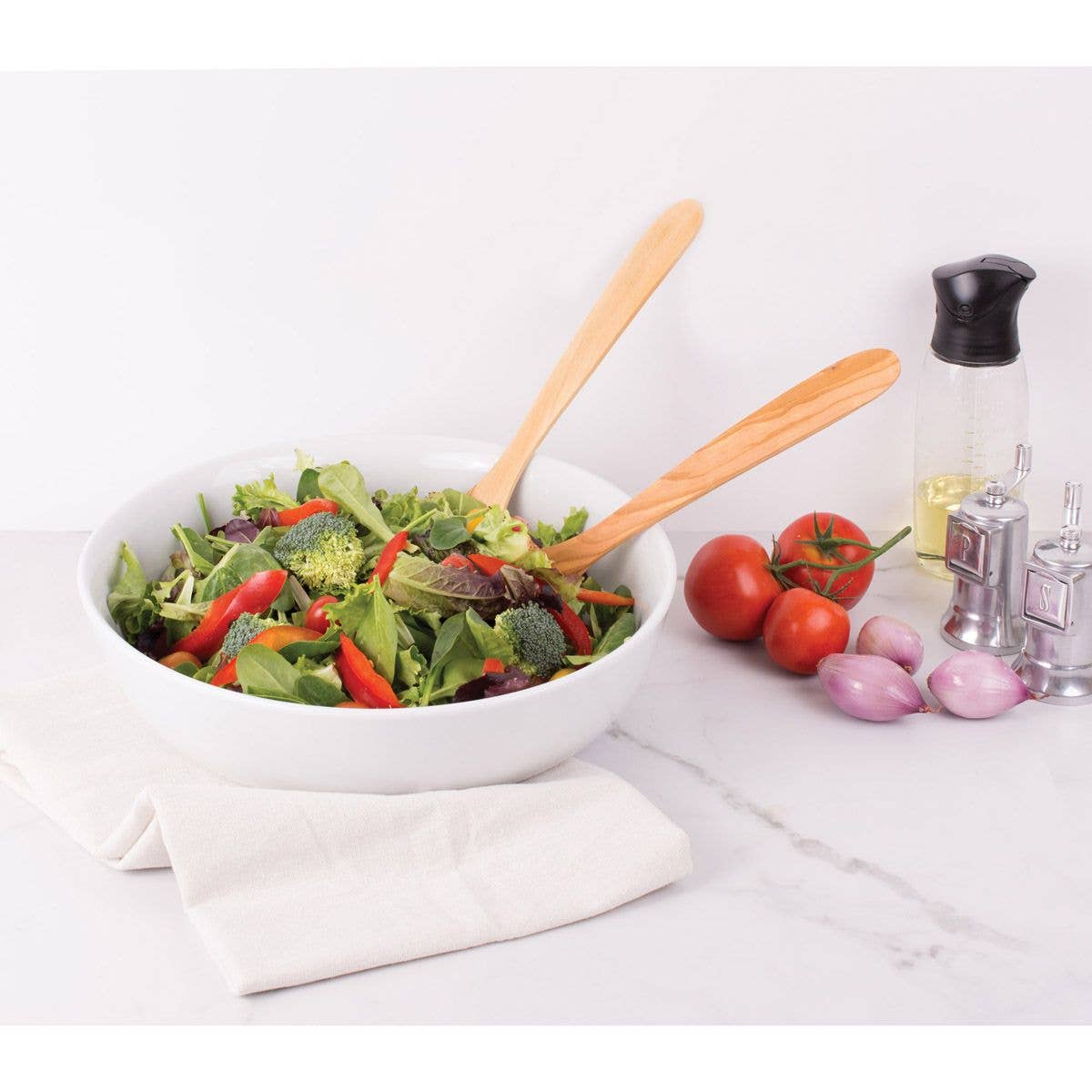 HIC - Harold Import Co. - Wholesale Kitchen Tool/Gadget - Eddingtons Italian Olive Wood Salad Set, 13in1