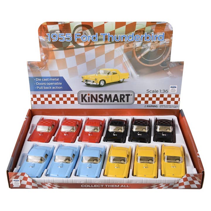 La Luna Bella - Toys – Großhandel Spielzeugauto – Kinder – 5" Druckguss Rückziehauto 1955 Ford Thunderbird - LLB Toys5