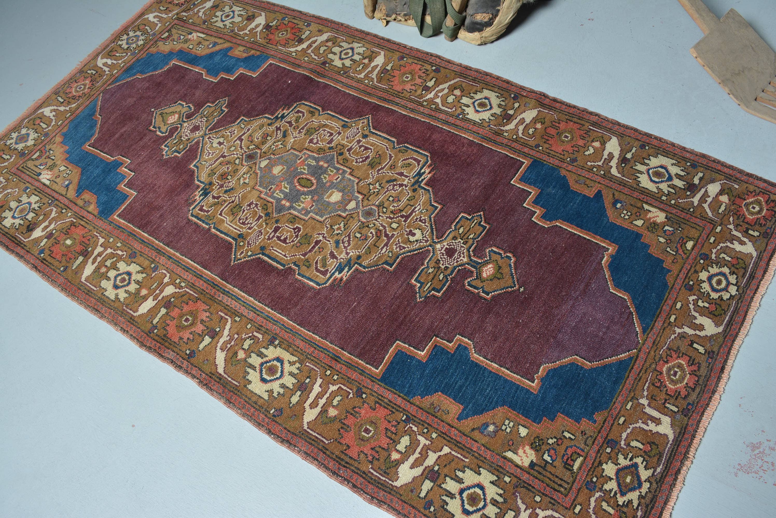 The Loom Wholesale - Wholesale Runner Rug - Vintage Burgundy Geometric Wool Rug3