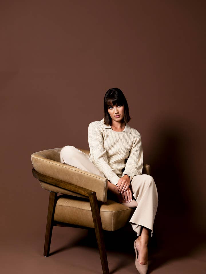 Biana - Wholesale Pants - Women's - Barb Milano-Knit Wide Leg Pants; Warm Beige4