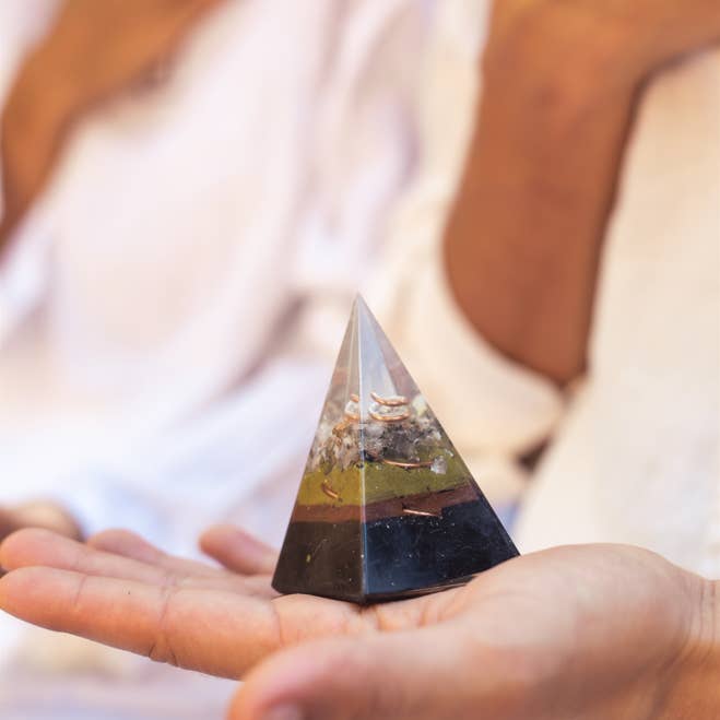 Full Chakra Life Force Energy Orgone Pyramid for wholesale by Ancient Energy LLC