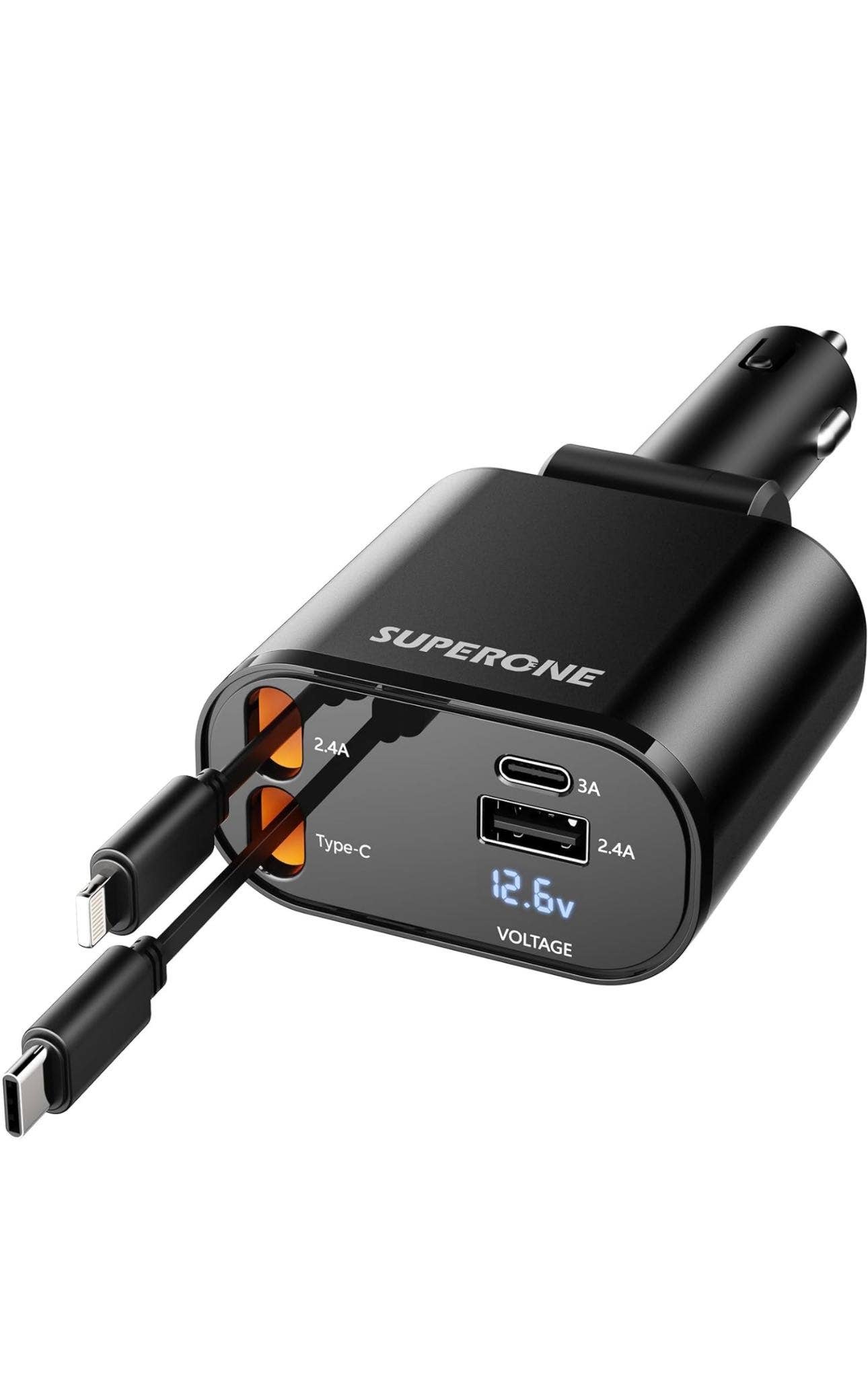 Tech Trendz - Wholesale Portable Charger - 4-in-1 Retractable Car Charger2