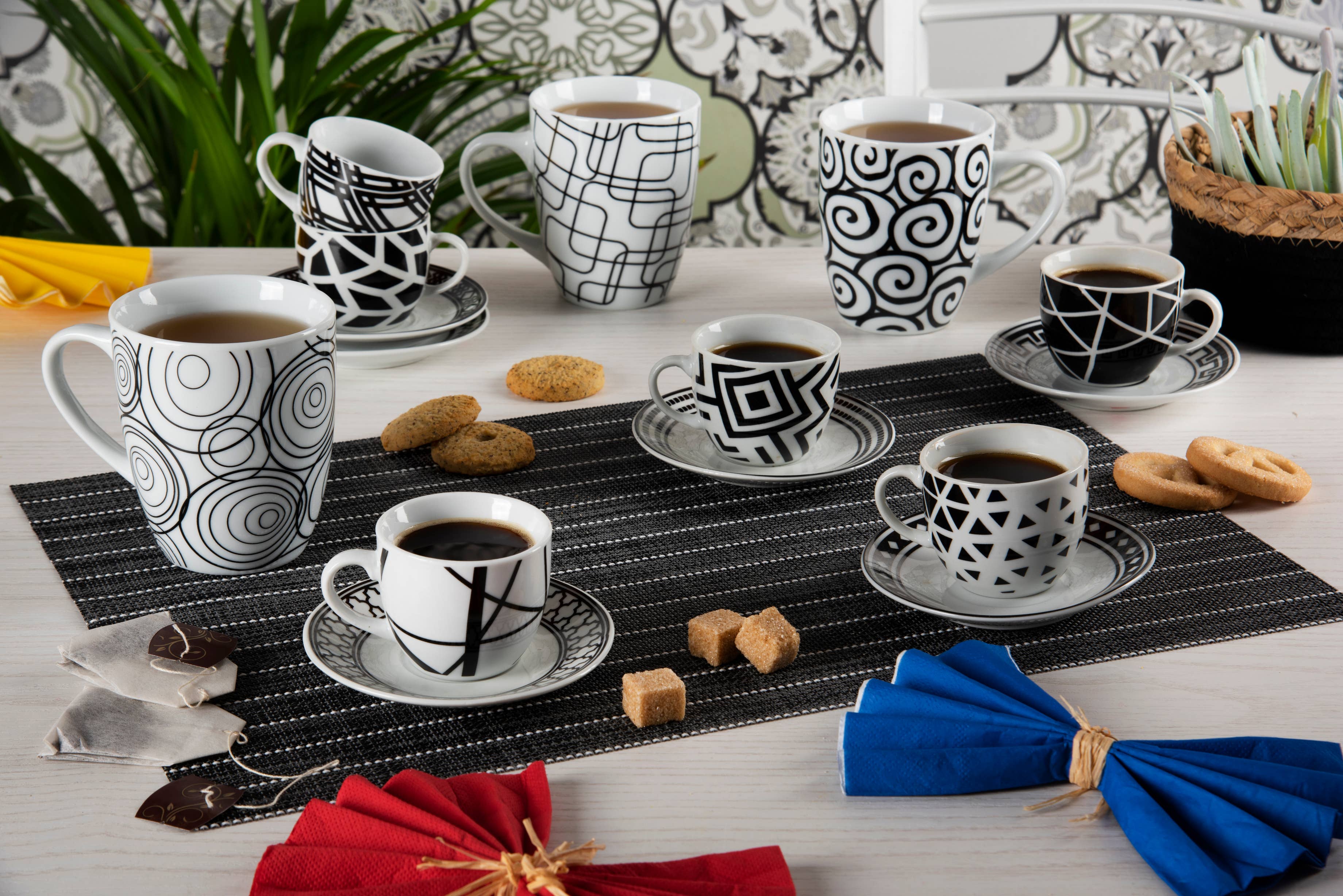 multicolour Set of 6 Emily Coffee Cups for wholesale on Faire5