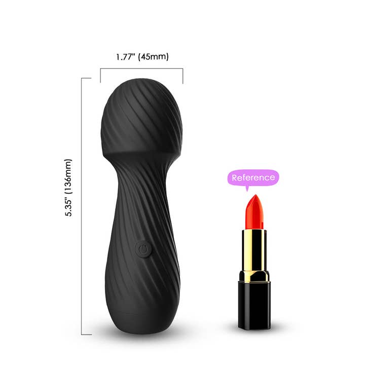 Kinky Pleasure - Wholesale Sex Toy - Bossoftoys - 52-00025 - Dazzle Black Silicone Massager USB - 9 Vibration Modes - Mini Wand1