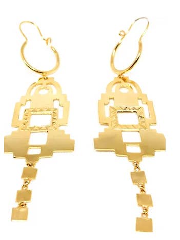 The Temple Earrings Gold-plate for wholesale by SHE ARCHIVES