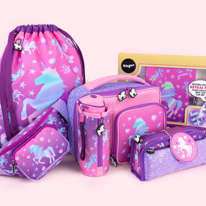 Fringoo Group Ltd - Vendita all'ingrosso Cestino/borsa pranzo - Bambini - Borsa da pranzo quadrata - Unicorn Ombre3