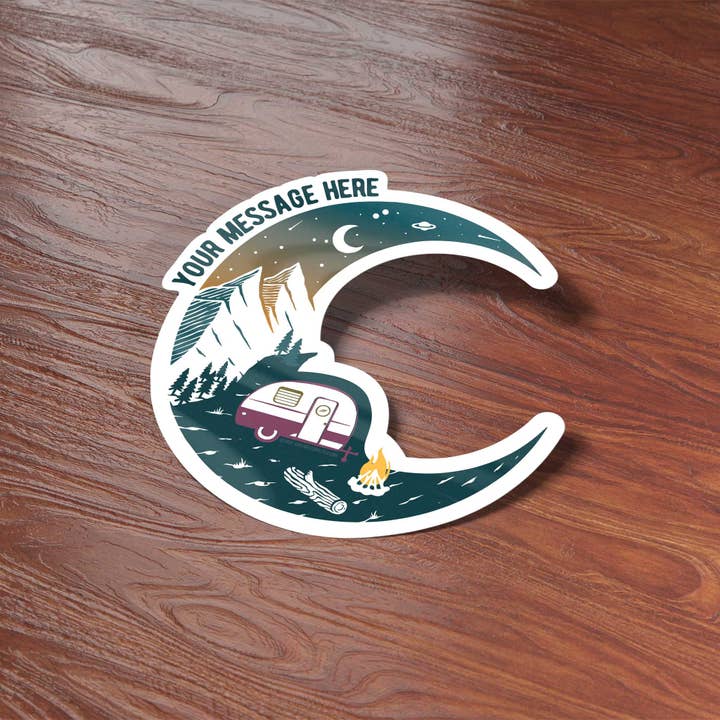 Sentinel Supply - Wholesale Sticker - RV Moon Custom Stickers - Camping Name Drop Decals