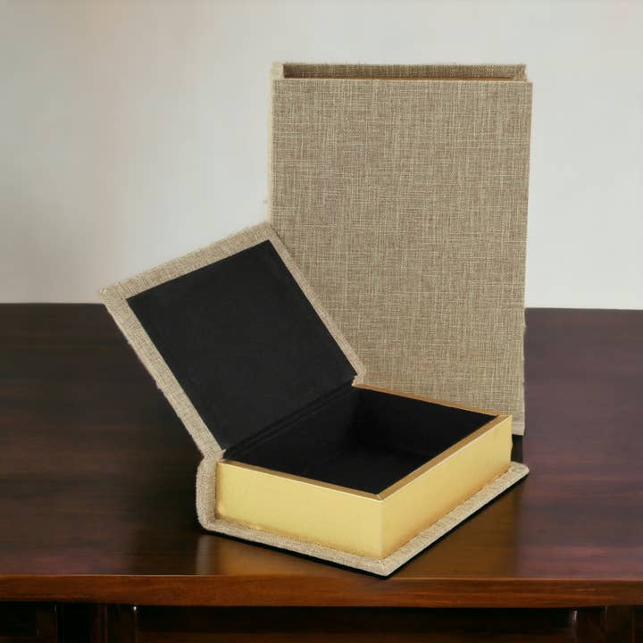 Cheungs Home Decor - Vente Boîtes décoratives - Coffret à livres en lin Canter Isle17