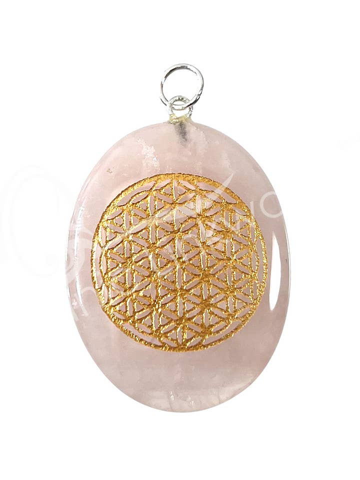 (PC)ANHÄNGER - SORGENSTEIN ROSENQUARZ BLUME DES LEBENS 2" für den Großhandel von Oceanic Linkways Inc