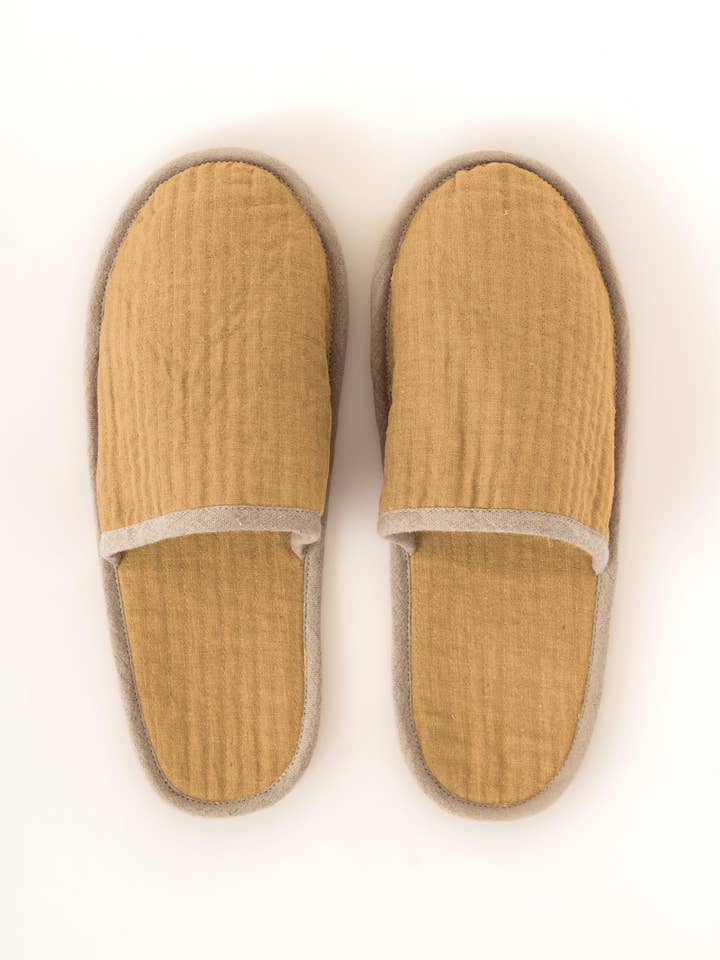 Live Linen - Wholesale Slippers - Women's - Natural Piping Linen Slippers – Relaxed Comfort4