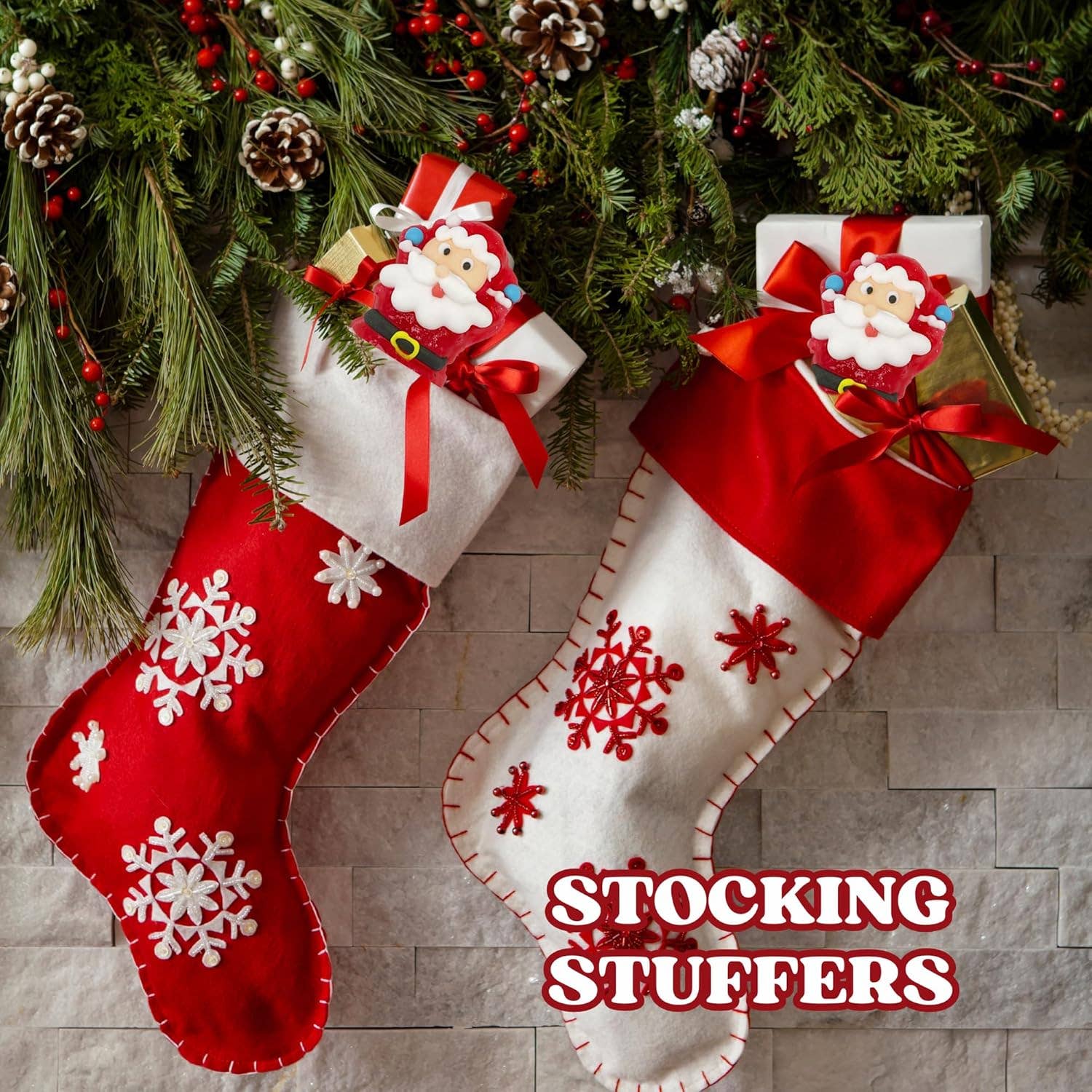 Needzo Inc - Wholesale Lollipop - Santa Suckers, Individually Wrapped Christmas Lollipops, 126