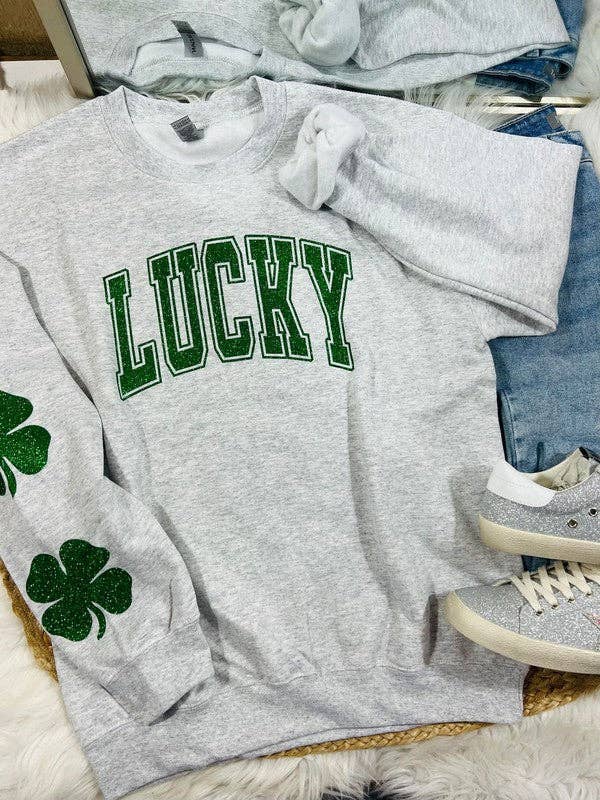Lucky Glitter sweatshirt met mouwdetail voor wholesale door Dash Forward Wholesale