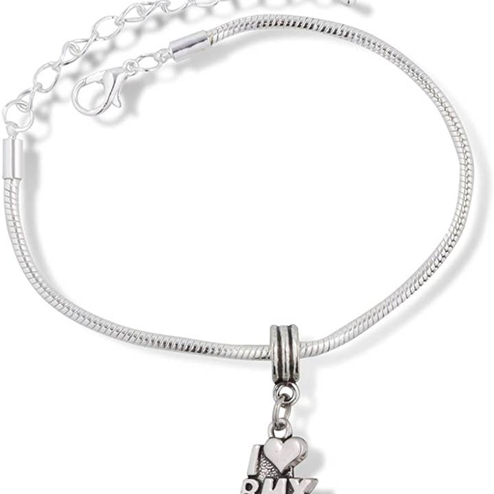 Dave The Bunny - Venta al por mayor Pulseras de abalorios/colgantes - Brazalete de bicicleta | I Love BMX bicicleta racing brazalete de cadena de serpiente de acero inoxidable