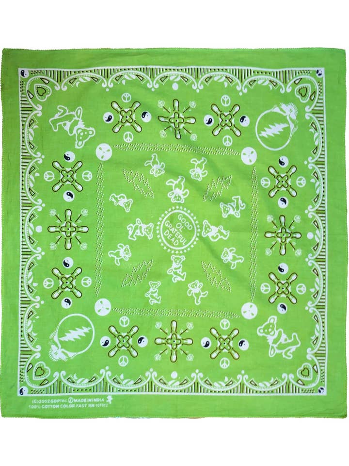 Bandana Good Ol' Grateful Dead vert 22 x 22 pour la vente par Sunshine Joy