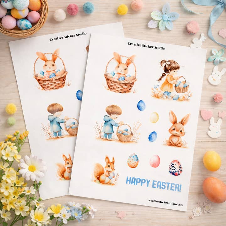 Sticker Sheet Set of 2 - Easter Hunt for wholesale by Creative Sticker Studio