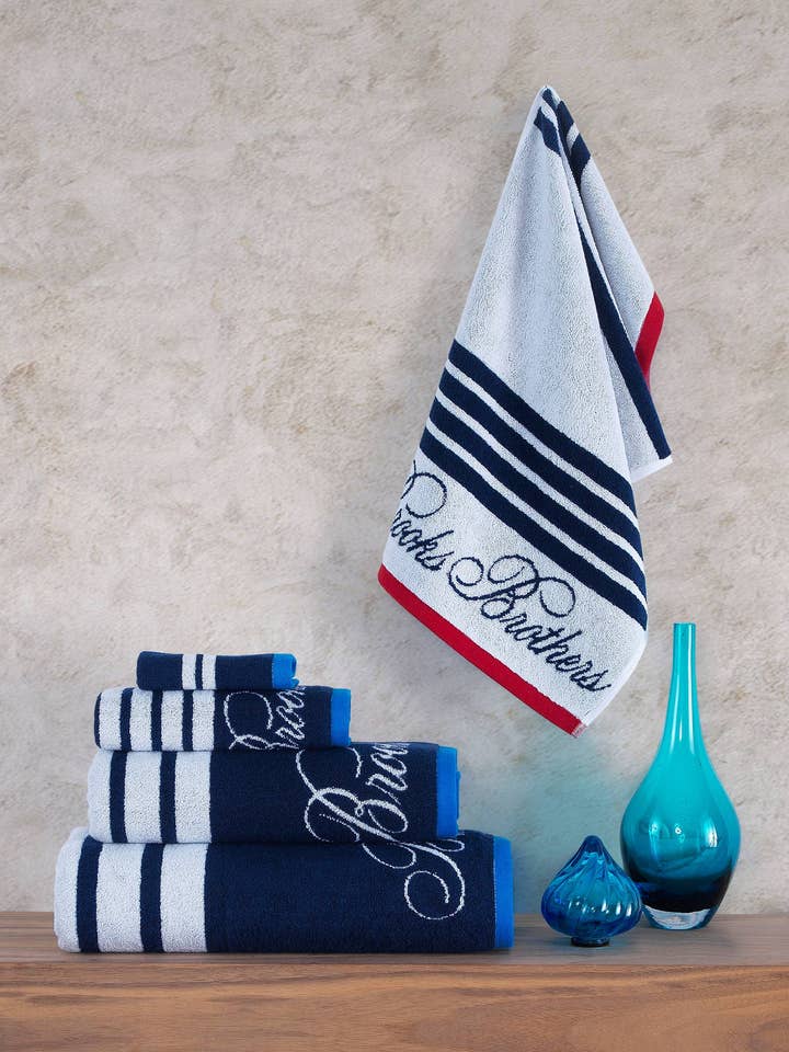 Asciugamano Brooks Brothers Nautical Blanket a righe per la vendita all'ingrosso da parte di Brooks Brothers
