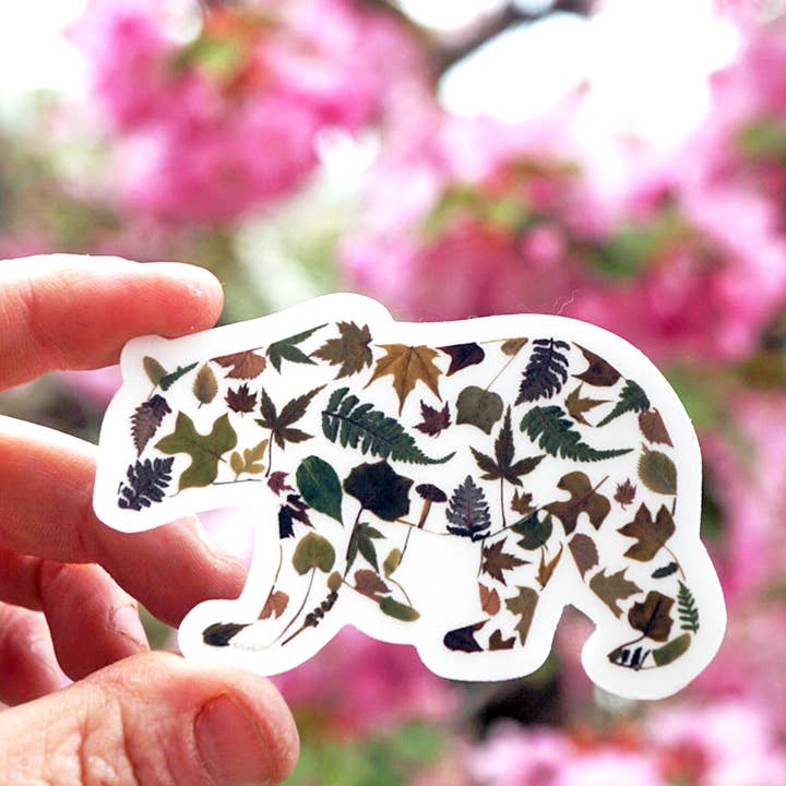 Bear Botanical Sticker for wholesale by The Pretty Pickle