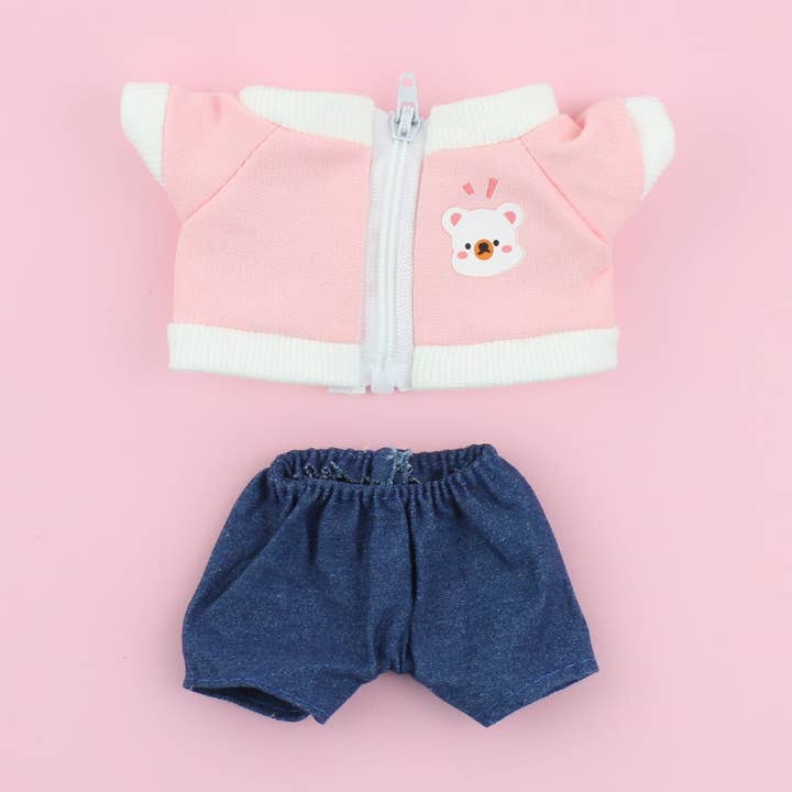 Casaco Beary Cute Rosa e Jeans por atacado de Agi Jagi Shop