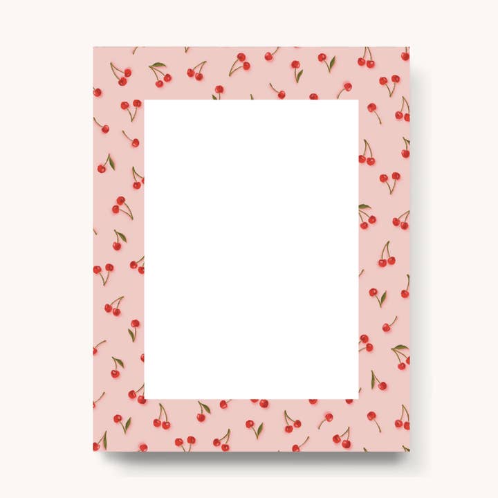 Bloc de notas en blanco de cerezas pintadas para venta al por mayor de Elyse Breanne Design