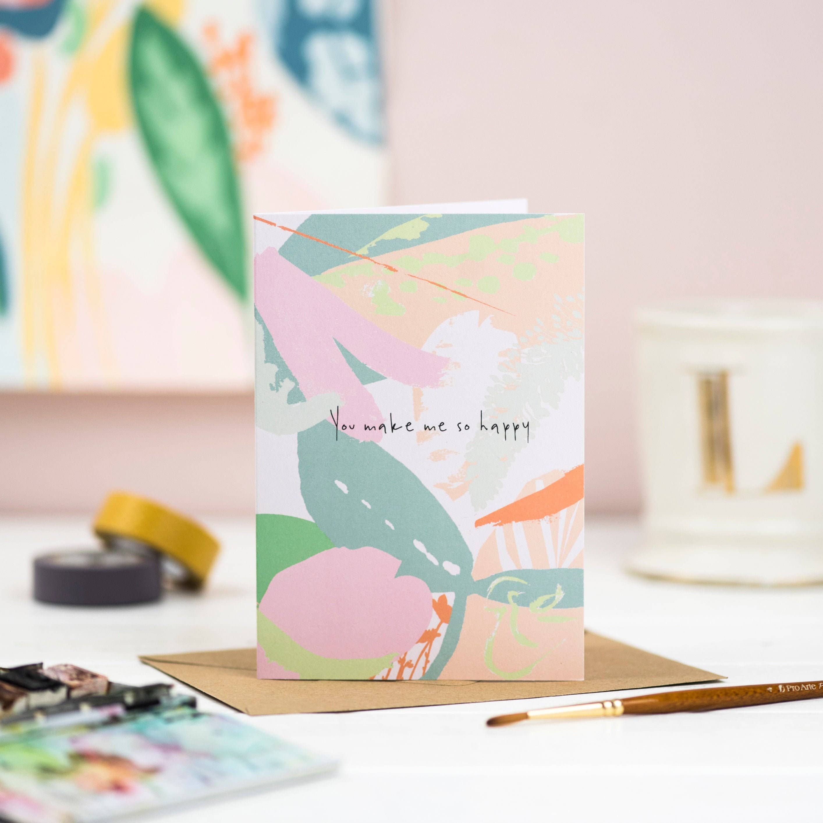 Lise Marie prints - Wholesale Love Card - You Make Me So Happy Greetings Card-Anniversary/Wedding4