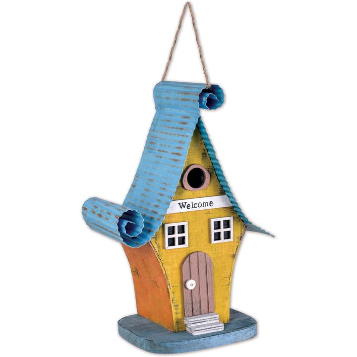Sunset Vista Designs - Wholesale Bird House - Blue/Yellow Birdhouse