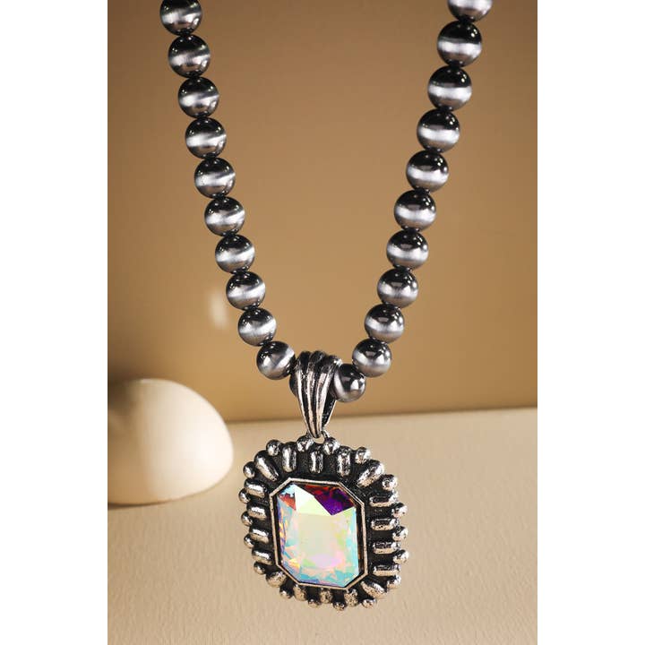 SILVER SBAB Western Bubble Rectangle Navajo Pearl Necklace for wholesale on Faire4