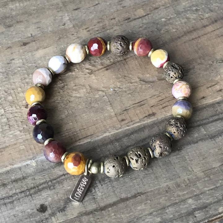 Lovepray Jewelry - Wholesale Aromatherapy Bracelet - "Forever Young" Mookaite Essential Oil Diffuser Bracelet