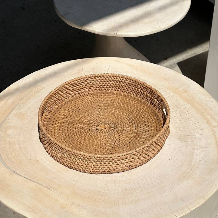 Office Objets - Wholesale Basket - Set of three handcrafted Indonesian wicker baskets in natural rattan (caramel)80