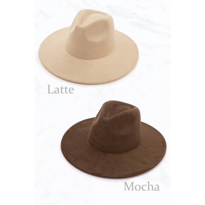 Suzie Q USA - Wholesale Fedora - Women's - Suede Large Eaves Peach Top Fedora Hat