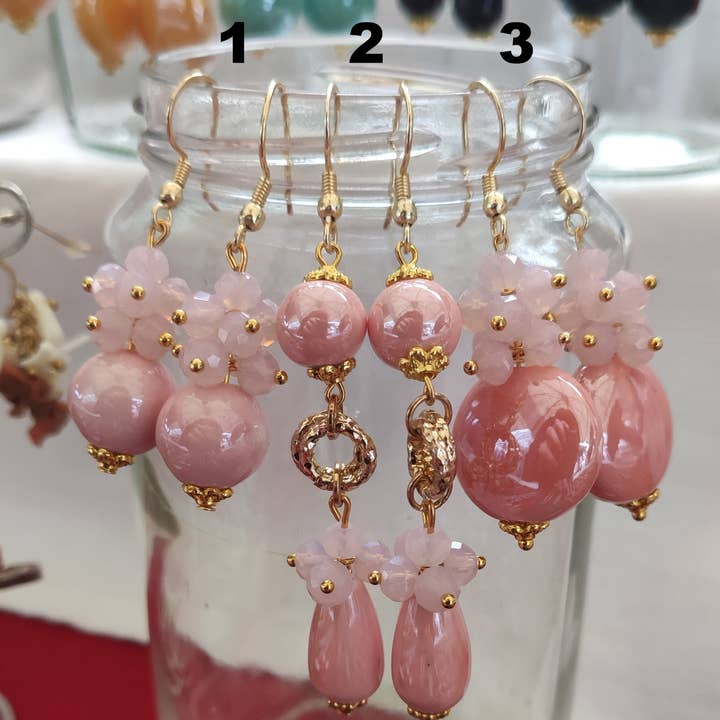 La Casa Della Bigiotteria - Wholesale Dangle Earrings - Crystal and Ceramic Drop Earrings (Art. 3)0