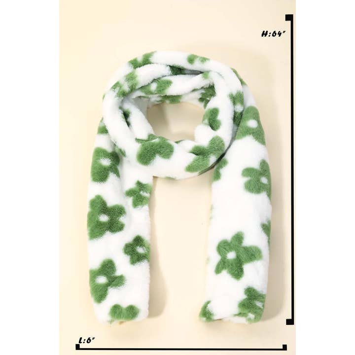 Anarchy Street - Wholesale Scarf - Women's - Flower Print Faux Fur Scarf4