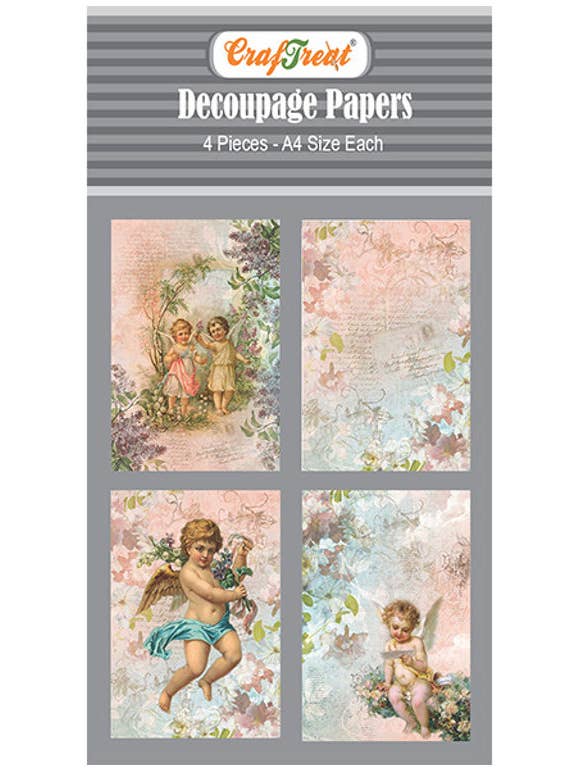 CrafTreat Angel Set 2 Decoupage Paper A4 for wholesale by CrafTreat