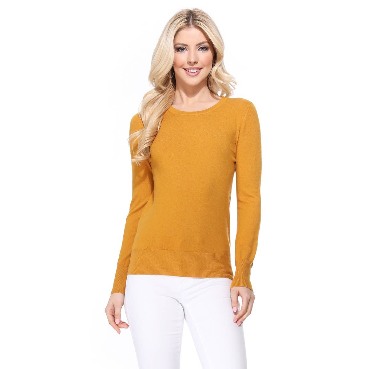 Mak – Engroshandel Pullover - Dame – Langærmet Crewneck blød strik sweater pullover MK55003