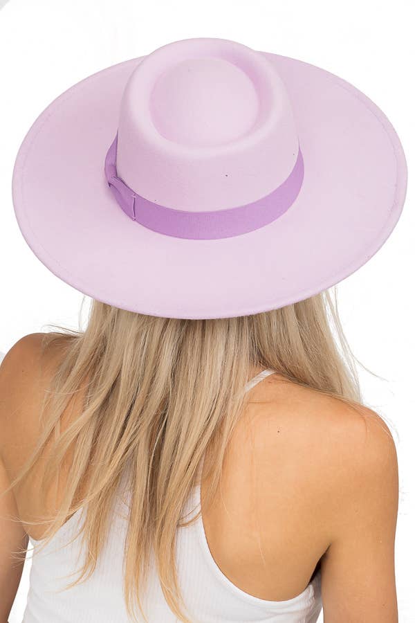 Cap Zone – wholesale Fedora - Dam – Wide Brim Bolero Faux Filt Pork Pie Crown Hat15