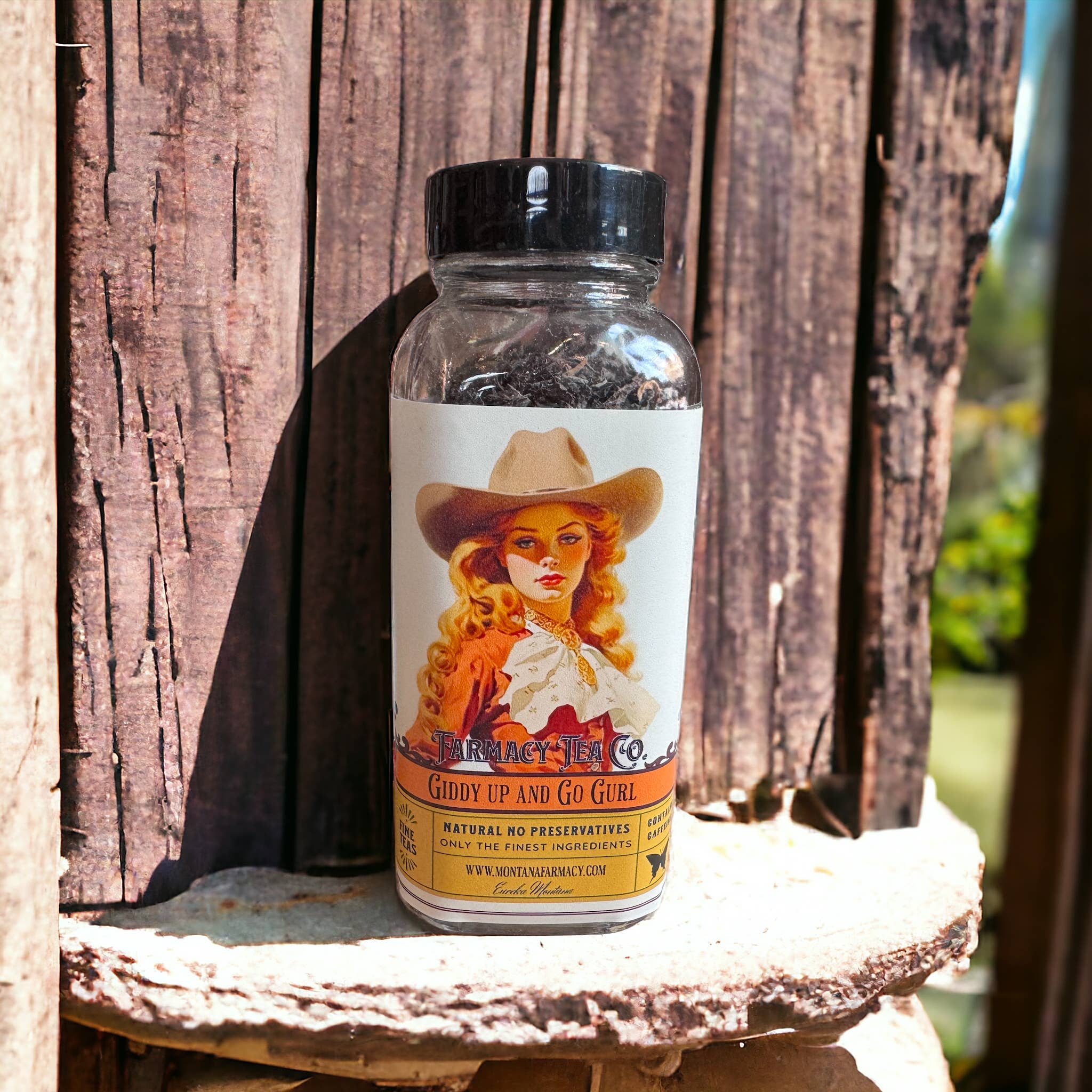 Montana Farmacy – wholesale Löst te – Grid upp och gå Gurl Cowgirl Old West Pin up Girl Tea