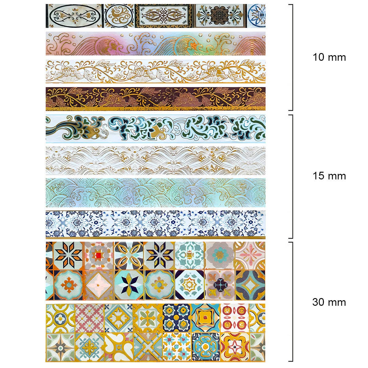 Wrapables.com - Wholesale Washi Tape - Wrapables Decorative Gold Foil Washi Tape Box Set3